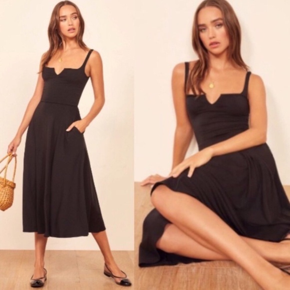 Reformation Zarina Notch Neck Dress size Medium